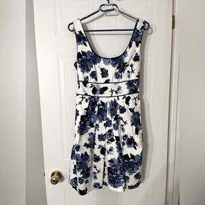 Floral Blue and White Dress